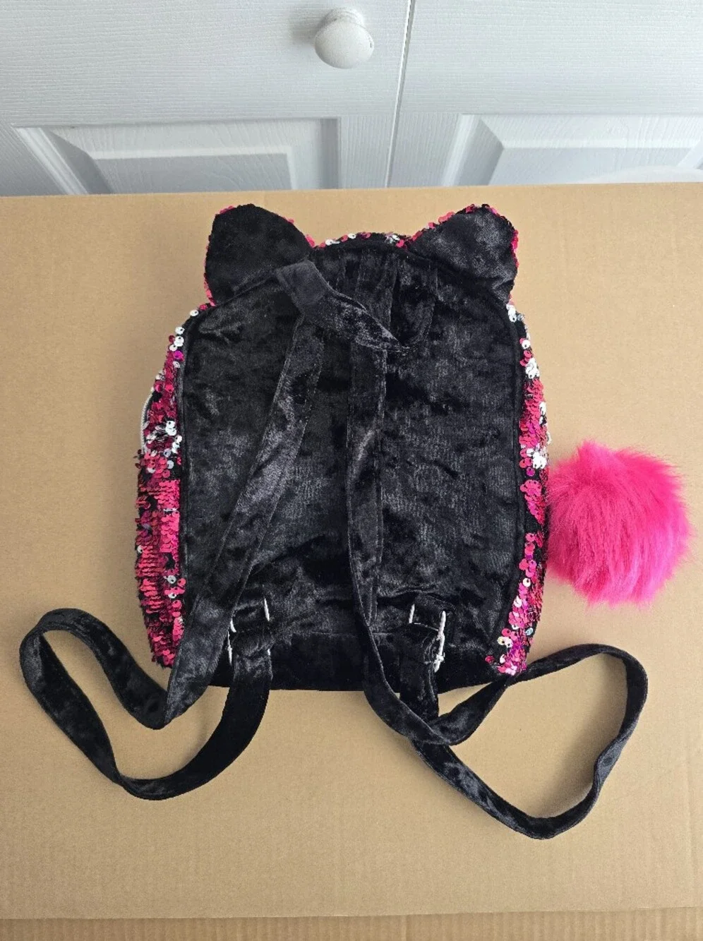 Justice Sequin Mini Backpack in Hot Pink with Silver Accents